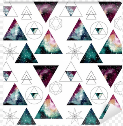 attern with watercolor nebula in triangles and sacred - geometry PNG Graphic with Transparent Background Isolation