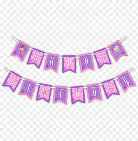 attractive gymnastics star happy birthday party banner - emoji happy birthday banner Isolated Subject in HighQuality Transparent PNG