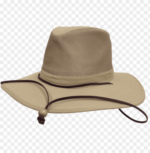 atural and neutral hats adult canvas safari mesh crown - hat Isolated Character on Transparent PNG