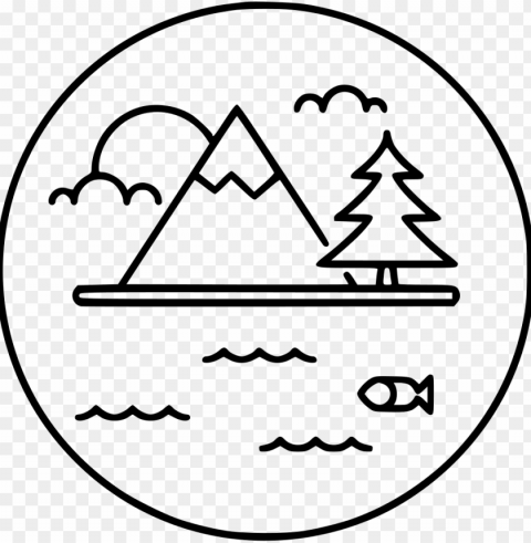 ature lake mountains fish outdoors svg icon - outdoors sv Free PNG file