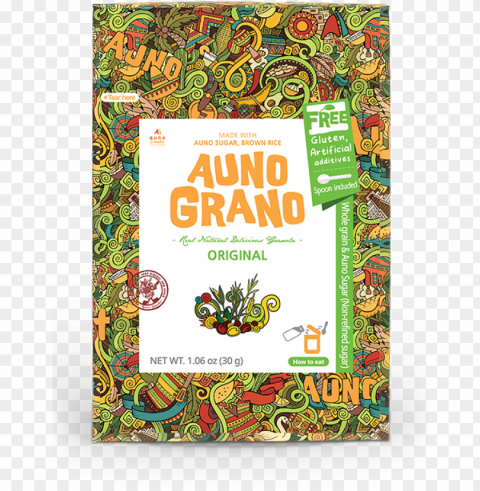 auno grano a meal substitute made of whole-grain rice - book cover PNG Image with Isolated Graphic Element