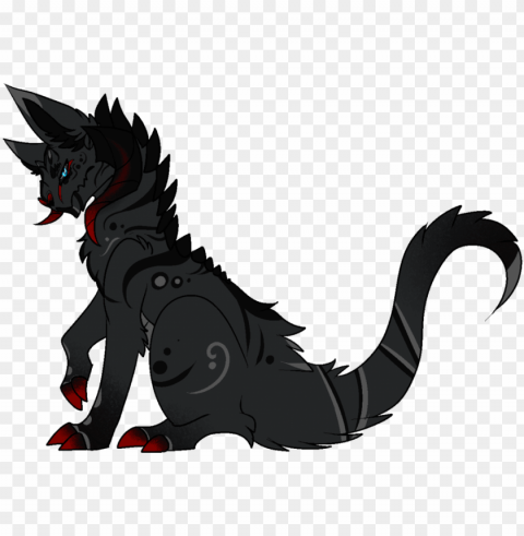 aura drawing demon black and white download - anime demon cat Isolated Object on Clear Background PNG