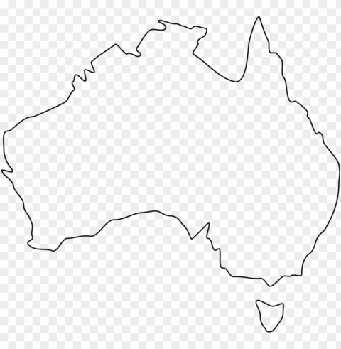 Australia Blank Map Geography - Simple Outline Of Australia HighQuality Transparent PNG Isolation