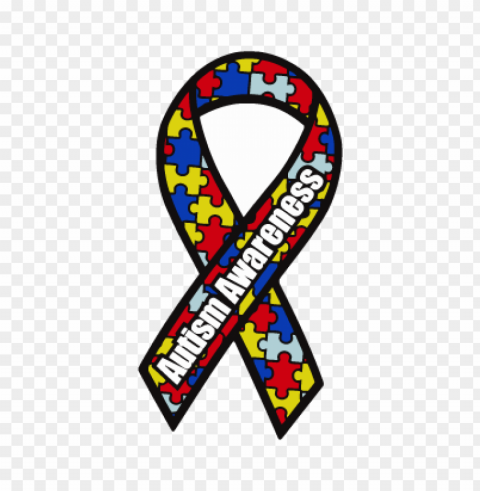 autism awareness ribbon vector logo download free Transparent PNG Isolated Element with Clarity