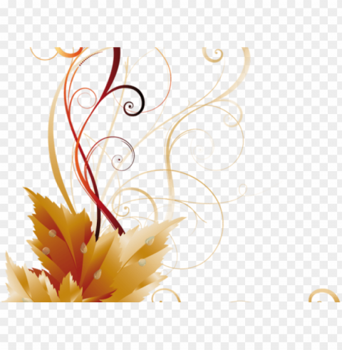 Autumn Leaves Clipart Corner Border - Side Border Design PNG Graphic With Isolated Transparency