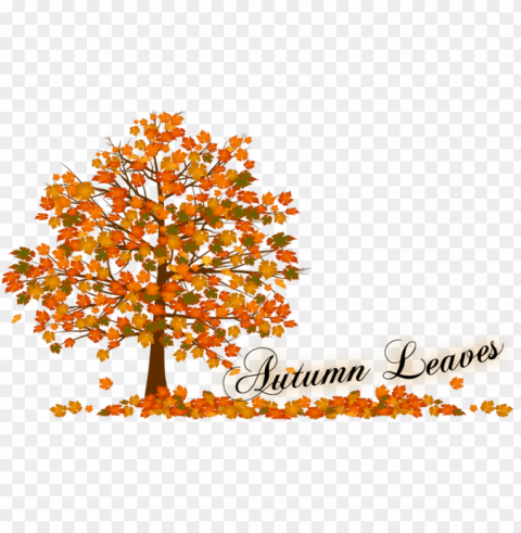 autumn tree clip art - fall tree leaves Transparent Background PNG Isolated Item
