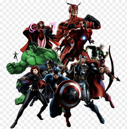 avengers from marvel avengers alliance 0001 - marvel Isolated Illustration on Transparent PNG