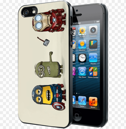avengers minions cartoon iphone 4 4s 5 5s 5c case - frozen iphone 10 case PNG cutout