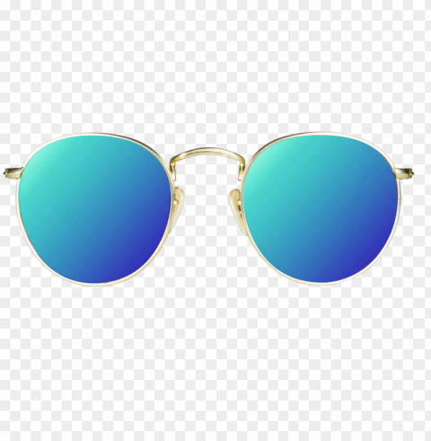aviator sunglasses blue PNG artwork with transparency