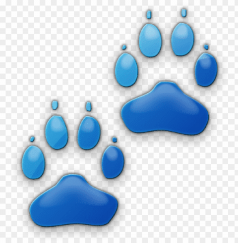 Aw Clipart Blue Dog - Blue Cat Paw Prints PNG Images Without Watermarks