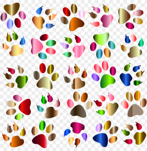 aw dog printing computer icons - colorful paw prints Isolated Object in HighQuality Transparent PNG
