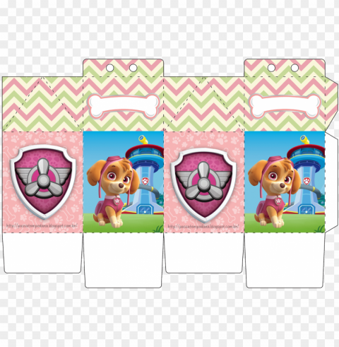 aw patrol birthday paw patrol party candy boxes - nickelodeon paw patrol skye pup & badge actio PNG high resolution free
