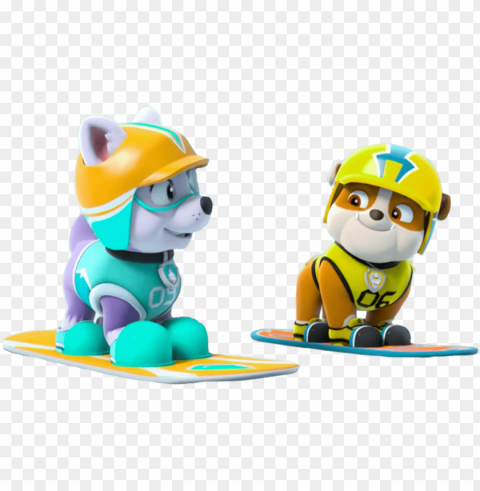 aw patrol everest and rubble Isolated Element in HighResolution Transparent PNG