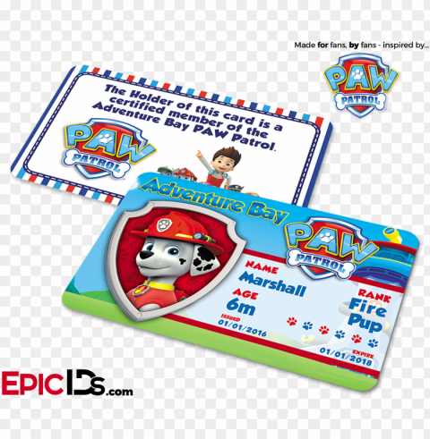 aw patrol inspired adventure bay paw patrol id card - shaun of the dead foree electric name badge w bar pi PNG with Clear Isolation on Transparent Background