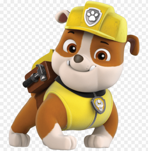 aw patrol - rubble paw patrol Isolated Artwork on HighQuality Transparent PNG