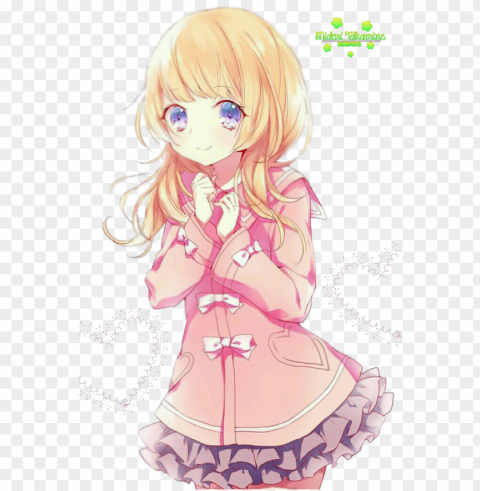 aw this anime girl looks really cute -credit to really - anime girl pink render Clear PNG file