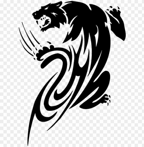 awesome black tribal panther tattoo design - tribal panther tattoo Transparent background PNG images comprehensive collection