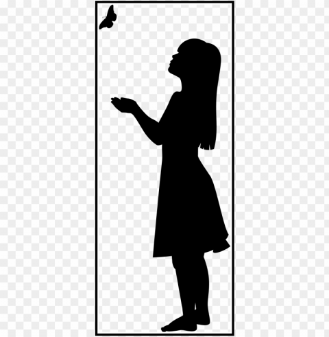 awesome little girl and silhouette by gdj - little girl silhouette Isolated Item on Transparent PNG