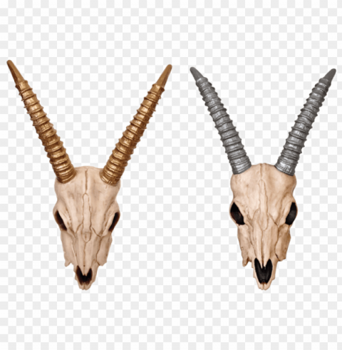 azelle skull-goldsilver - boneyard halloween ram head with bronze horns High-resolution transparent PNG images variety