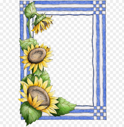 b borders for paper borders and frames page borders - border design sunflower Isolated Character with Clear Background PNG