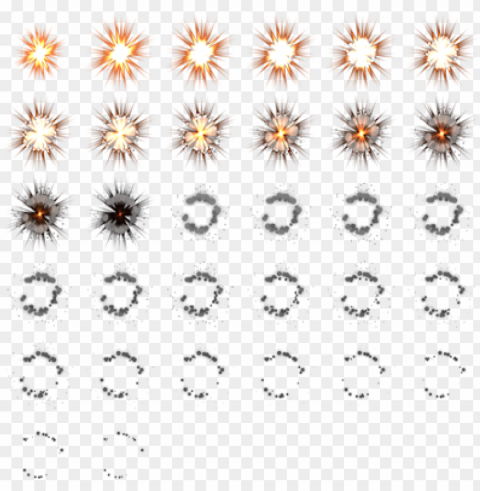 B - Explosion Sprite Sheet 2d PNG Graphic With Isolated Transparency