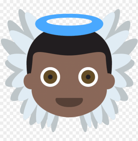 baby angel dark skin tone emoji emot vector icon - baby angel dark PNG without background