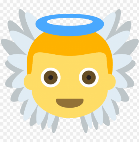 baby angel emoji emot vector icon - illustration PNG with no bg
