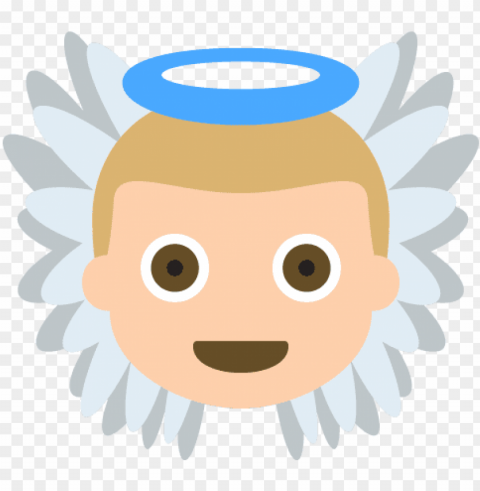 baby angel tone 2 emoji emot vector icon - cara de angel PNG with transparent background free