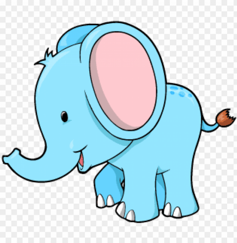 Baby Blue Elephant Cartoon Transparent PNG Picture