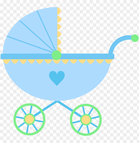 baby carriage clipart - blue stroller clipart Clear Background Isolated PNG Icon