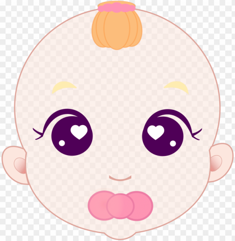 baby face cartoon Isolated Design Element on Transparent PNG