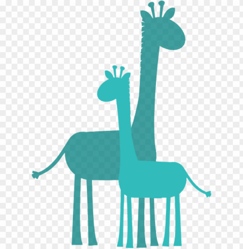 baby giraffe family clip art at clker - teal giraffe baby shower PNG Image with Transparent Isolated Graphic