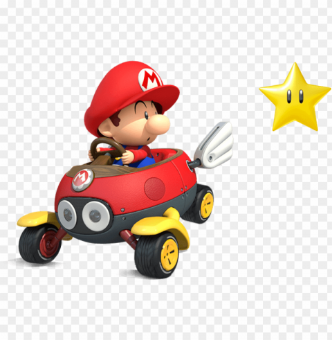 baby mario - mario kart 8 deluxe baby mario ClearCut Background Isolated PNG Design