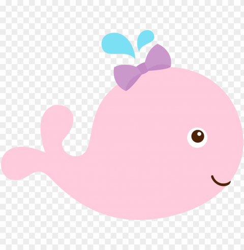 baby mermaid - pink baby whale clipart PNG images with clear cutout