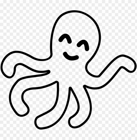 baby octopus redrawn icons - outline of a octopus Clear PNG graphics free