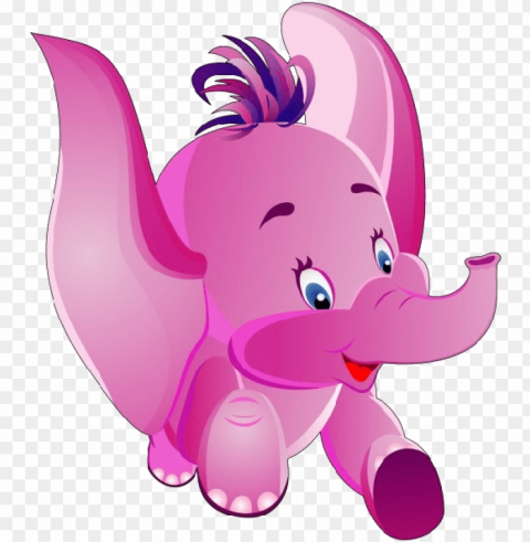 baby pink elephant cartoon Transparent PNG images complete package