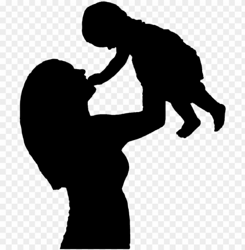 Baby Silhouette - Mom And Baby Silhouette Isolated PNG Item In HighResolution