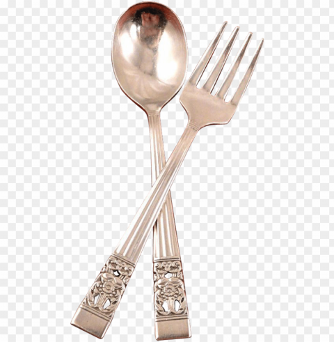 baby toddler fork spoon set oneida community plate - spoon and fork PNG format with no background