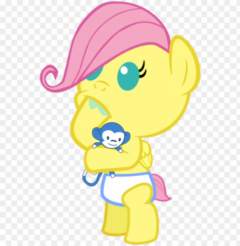 babyshy baby baby pony babyshy bipedal blue monkey - fluttershy PNG Isolated Object with Clear Transparency