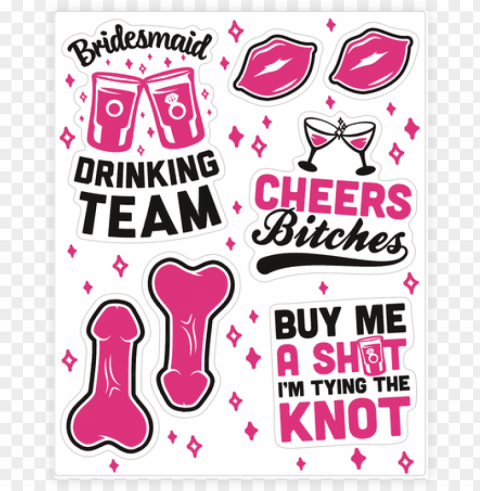 bachelorette party stickerdecal sheet - bachelorette party stickers PNG design elements