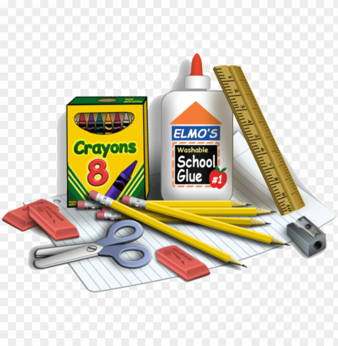 back to school supplies clip art black and white - school supply PNG for use