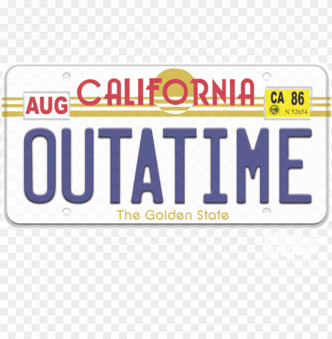 back to the future outatime plate men's slim fit t-shirt - back to the future license Isolated Subject with Transparent PNG