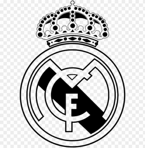  real madrid - real madrid logo black PNG Graphic Isolated on Clear Background