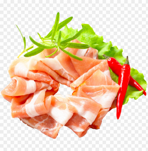 bacon food no PNG Graphic Isolated on Clear Background Detail