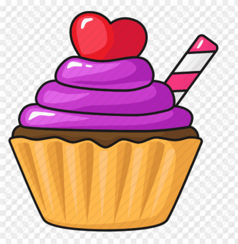 bakery food cupcake dessert sweet valentines day - cupcake Clear Background Isolated PNG Illustration