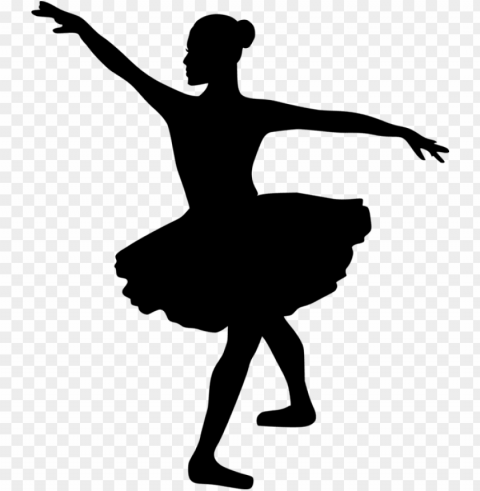ballet dancer silhouette tutu - ballerina clipart black and white PNG Graphic with Transparent Background Isolation