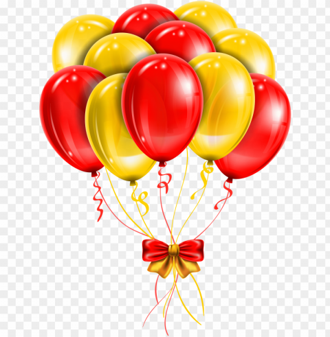 ballons - red and yellow balloons Isolated Item on Clear Background PNG