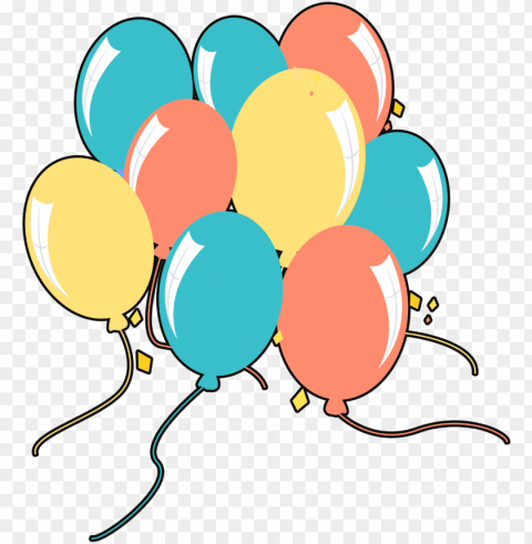 balloon element color celebration and psd - balloo Isolated Artwork on Clear Transparent PNG