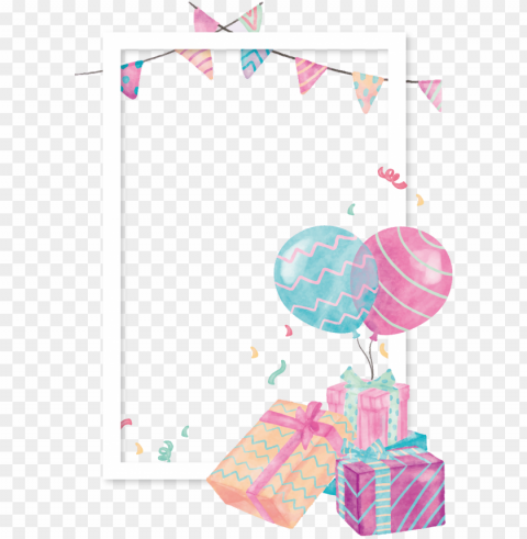 balloon gift clip art box border transprent - watercolor balloon decor Transparent PNG pictures complete compilation