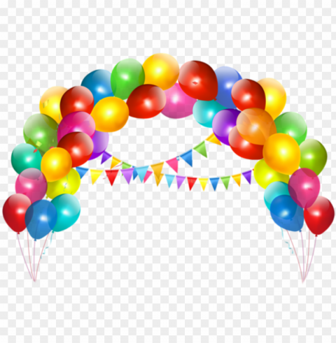 balões arco de balão colorido 2 - globos de cumpleaños Transparent Background Isolated PNG Character